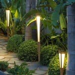 Les Jardins Aurinkokäyttöinen LED-soihtu Tecka, 120 cm, tiikki