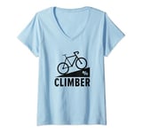 Womens Climber Road Bike Cyclist Hill Climbing Roadbike Cycling V-Neck T-Shirt