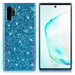 Glitter Samsung Galaxy Note 10 Plus skal - Blå Blå