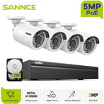 3MP Kit de Surveillance sans fil WiFi 8CH 5MP nvr avec 4 Caméras de Surveillance ip, Night Vision H.264+ Waterproof Système de caméra de sécurité