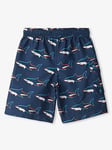 Hatley Boys Swimming Sharks Board Shorts - Medieval Blue, Blue, Size Age: 8 Years