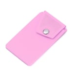 Phone Card Bag Stand Holder Silicone Stick On Credit Wallet Pink
