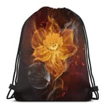 Drawstring Backpack Soccer Fire Ball Sport Print Casual Unique Travel Drawstring Bags Vintage Student Durable Cinch Bags Cozy Drawstring Backpack Fashion School