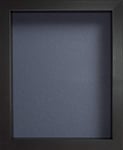 Radcliffe Black Wooden Deep 3D Box Frame A2, Dark Blue Backing Board * Choice of Sizes* NEW