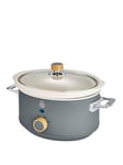 Swan Sf17021Gryn Retro Slow Cooker With 3 Temperature Settings, Keep Warm Function, 3.5L, 200W, Grey