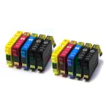 Epson T1816 +XL Dubbelt Set Plus BKx2 (T1811 x 4, T1812 x 2, T1813 x 2, T1814 x 2) BKx2/C/M/Y. Kompatibla bläckpatroner (ej Epson original). Epson 18XL. Fri frakt.