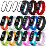 IMBZBK [19-Pack] 15 Colors Straps Bracelet for Xiaomi Mi Band 6/Mi Band 5 + 4pcs TPU Screen Protector,Colourful Replacement Fitness Bracelet Silicone Replacement Straps(Loss Prevention)