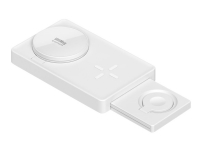4smarts UltiMAG Trident - Trådløs ladepute - 20 watt - hvit - for Apple AirPods with MagSafe Charging Case, with Wireless Charging Case