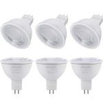 DiCUNO GU5.3 MR16 5W LED Bulb, Non-Dimmable Spotlight, 50W Halogen Equivalent, 500LM, Warm White 2700K, AC/DC 12V, 38° Beam Angle, 6 Packs