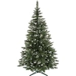 Konstgjord julgran - SPRINGOS - 180 cm - Konstgjord snö - Äkta kottar - PVC Grön - Vit