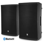 Pair Active DJ Speakers PA Pro Bi-Amplified Disco System Bluetooth 15" 2800W