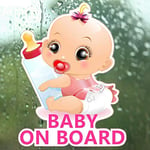 Appiu Car Modification Baby on board car sticker little princess baby baby bottle car reflective stickers (Color : 3)