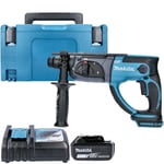 Makita DHR202 18V LXT SDS Plus Hammer Drill With 1 x 6.0Ah Battery, Charger, ...