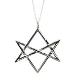 Hexagram Necklace Unicursal 925 Silver Aleister Crowley Thelema Magick 18" Chain