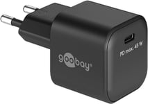Goobay 65331 Chargeur Rapide USB-C PD Nano Quick Charger (45 W) / Mobile Phone Charger/Adaptateur Secteur pour câbles de Charge iPhone et Autres téléphones Mobiles/Power Plug USB-C/Noir