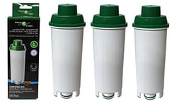 3 x FilterLogic CFL950B Compatible Water Filter for Delonghi SER3017 Espresso Coffee Maker DLSC002 fits Esam 6900, ECAM350.75.S Magnifica, ECAM 350.15.B Dinamica, ECAM44.620.S - ECAM,ETAM Series