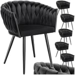TecTake® Lot de 6 Chaises de Salle à Manger Modernes Fauteuil Salon Chaise Ergonomique Rembourrée Confortable Chaise Design Meuble Salon pour Salle à Manger, Salon, Coiffeuse, Chambre, Cuisine