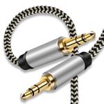 3.5mm Aux Cable 1m, Hanprmeee 3.5mm Male to Male Auxiliary Audio Stereo Cord Compatible with Car,Headphones,Tablets,Laptops,Smart Phones& More (1M/3Ft)
