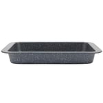 Salter BW07032EU7 Megastone 36 cm Roasting Tray – Non-Stick Rectangular Roasting Pan, Carbon Steel Roaster for Meat Joints & Vegetables, Deep-Edged Baking Tray, PFOA-Free Oven Dish, Easy Clean, Silver