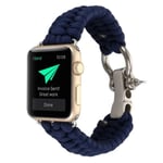 Apple Watch Series 4 40mm Paracord rep armband - Mörkblå