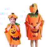 Barn och vuxna Halloween-pumpa-dräkt PumpkSLIN-cosplay-kläder med hattpaket (barn + vuxna)