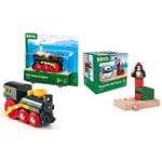 BRIO World Old Steam Train Engine for Kids Age 3 Years Up & Accessories & World Magnetic Railway Bell Signal for Kids Age 3 Years Up - Compatible with all Train Sets & Accessories