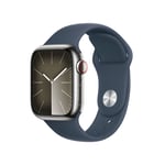 Apple Watch Series 9 41 mm Numérique 352 x 430 pixels Écran tactile 4G Argent Wifi GPS (satellite), M/L - Neuf