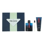 Prada Luna Rossa Ocean 100ml EDT + 10ml EDT Spray + 100ml Shower Gel Set for Men