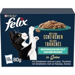 Felix Köstliche Scheibchen Lot de 6 Paquets de 10 sachets de 80 g de Nourriture Humide pour Chat