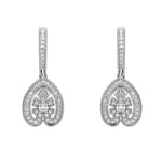 18ct White Gold 0.33ct Diamond House Style Leaf Drop Earrings D