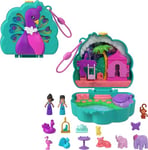 Polly Pocket Le Jardin du Paon Coffret Jouet de Voyage avec 2 Mini-Figurines, Animaux et Accessoires, HWN97