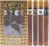 Cuba Prestige by Cuba for Men 4 Pc Gift Set 1.17Oz Classic EDT Spray, 1.17Oz Bla