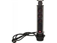 Orno Furniture Socket, 3X250v Ac Sliding Out From The Top With A Usb Charger, A Lock And A 1.8M Cable