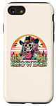 Coque pour iPhone SE (2020) / 7 / 8 Rétro Cowgirl Western Rodéo Howdy Squelette Coucher de Soleil Désert