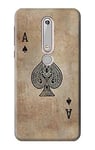 Vintage Spades Ace Card Case Cover For Nokia 6.1, Nokia 6 2018
