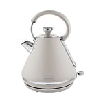 Tower T10044MSH Cavaletto Pyramid Kettle with Fast Boil, Detachable Filter, 1.7L, 3000 W, Latte and Chrome Accents