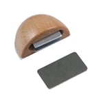 Amig - Butée magnétique adhésive pour portes de passage | 48 x 25 mm | Modèle 407 | Finition en bois de hêtre | Fixation au sol | Installation facile