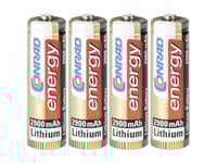Conrad Fr6, Aa, Litium, 1,5 V, 4 Styck, 2900 Mah, -20 - 60 ° C