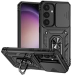 SKALO Samsung S24+ Armor Hybrid Metallring Kameraslider - Svart Svart