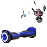 Paket Hoverboard Comfort Go Kart 6.5 tums, Jetson Prism Blue, Standard Räckvidd och Vit Comfort Hoverkart, Smart Balance