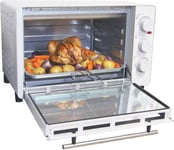Igenix - 30L Mini Oven, Glass, Aluminium,  Electric Cooker, 30L,1500W, White