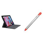 Logitech Slim Folio - étui Clavier pour iPad (7e génération - 2019 | 8e génération - 2020 | 9e génération - 2021) Crayon pour Tous Les iPad (Versions 2018 et ultérieures) - FRA AZERTY
