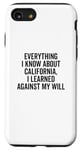 Coque pour iPhone SE (2020) / 7 / 8 Design humoristique « Everything I Know About California »