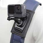 Backpack Strap Holder Mount for GoPro/Action Cameras Hands Free (Hook and Loop)