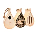 simpaoutdoor Hanging Teardrop Wildlife Sanctuary Set Bug Hotel, Butterfly House and Bird Box