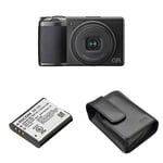 RICOH GR III Compact Camera 24 MP APS-C Sensor 28 mm F2.8 GR Lens with DB-110 Li-ion Rechargable Battery For Ricoh GR III and Soft Case GC-9