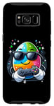 Coque pour Galaxy S8 Manette de gamer vidéo œuf de Pâques portant des lunettes de soleil jouant