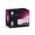 Hue White and Color Ambiance Starter Set: E27 Lamp A60 DreierPack - 1100lm / Eek: F - Philips
