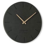 FLEXISTYLE Horloge Murale Moderne 30 cm ECO2 en Bois avec Aiguilles Noires au Design inhabituel pour Bureau, Salon, Chambre à Coucher, silencieuse, sans tic-tac
