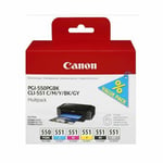 Genuine Canon PGI-550 BK &CLI-551 CMYK+GY Ink Cartridge for Pixma iP7250 Printer